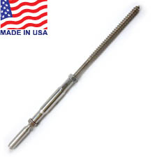 Traditional Lag Stud Turnbuckle (Short Barrel) - 3/16" - 14TT2LL316L 