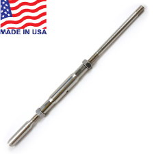 Traditional Threaded Termination Stud Turnbuckle (Short Barrel) - 3/16" - 14TT2LL316S 
