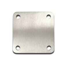 Stainless Steel Base Plate 4" x 4" x 1/4" - Brushed Finish  DISCONTINUED PRODUCT!!  ONLY 24 LEFT IN STOCK  (Discounted Price) 